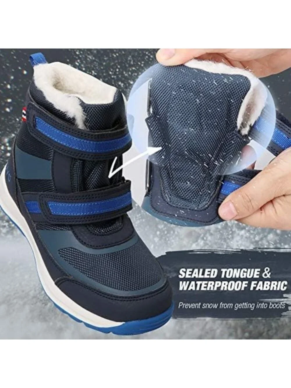 Warm Waterproof Snow Boots for Boys | Fur Lined, Slip Resistant, Outdoor Winter